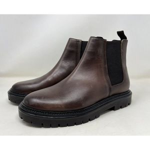 Zara Mens Chelsea Ankle Boots Leather Brown Pull On EU 41 US 8 2025/821